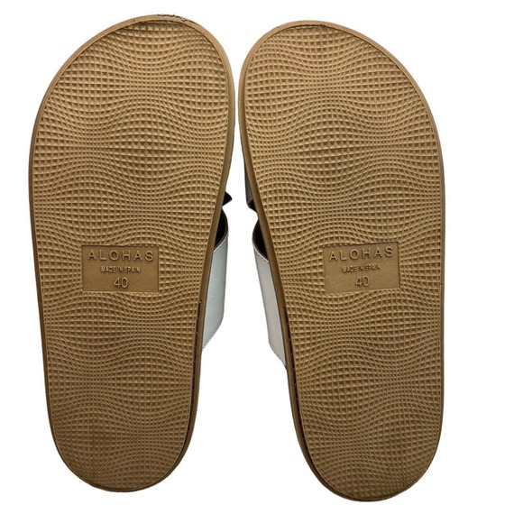 ALOHAS Marshmallow Bicolor Sandal In Stone Beige + Bright White Size 40 - Picture 11 of 11